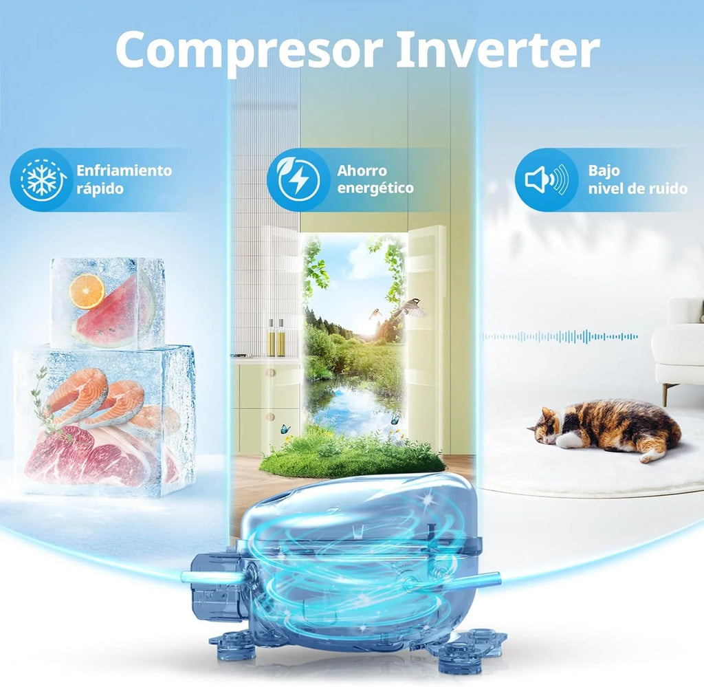COMFEE' RCU83WH3EU(E) Freezer Vertical de Livre Instalação 88 Litros, 3 Gavetas, Freezer de Grande Capacidade, Termostato Ajustável, Porta Reversível, Branco