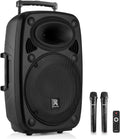 Vonyx Verve46 Poderosa Caixa de Som Bluetooth 1000 W, Caixa de Som Portátil Amplificada com Microfone de Karaokê, Caixa de Som Bluetooth USB, SD, MP3, AUX, 2 Microfones UHF, Controle Remoto, Subwoofer 15 Polegadas, Preto