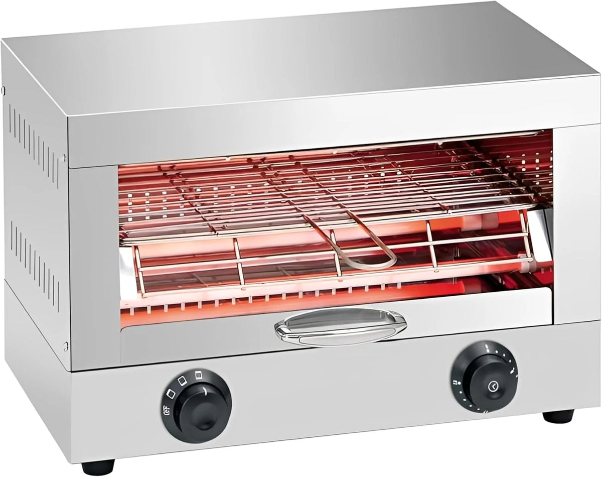 MBH - Torradeira industrial elétrica de 1 andar INOX para HOTELARIA. Forno torrador de pão profissional para bar e restaurante.