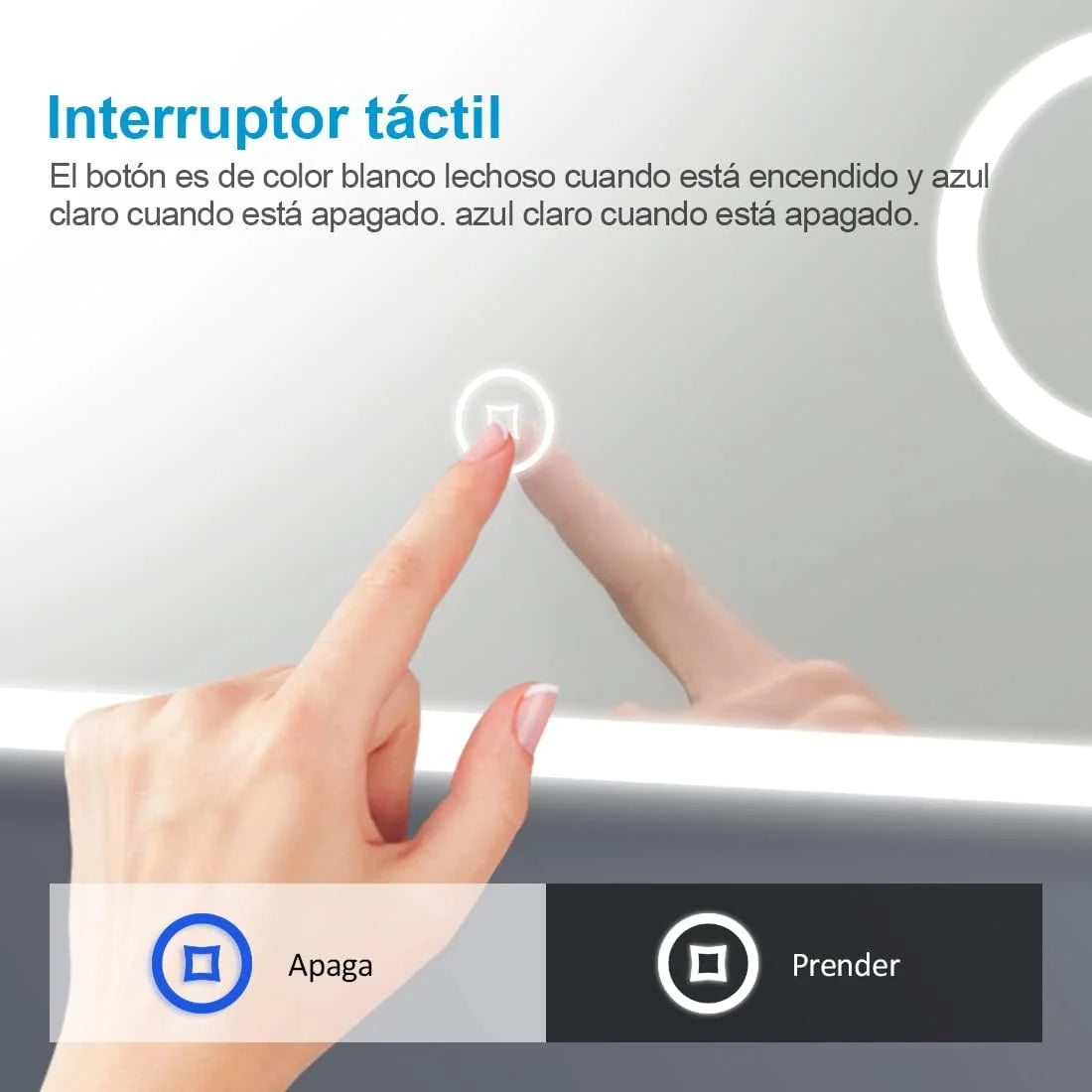 Heilmetz Espelho de Banheiro Iluminado por LED com Lupa 3X, 80 x 60 cm, com Interruptor de Toque e Função Antiembaçamento, Relógio e Bluetooth, Regulável, Três Cores, Tipo13