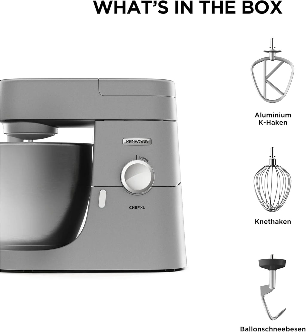 Kenwood KVL4100S Chef XL Robô de Cozinha, Aço Inoxidável, 1200 W, 6.7 L, Prateado