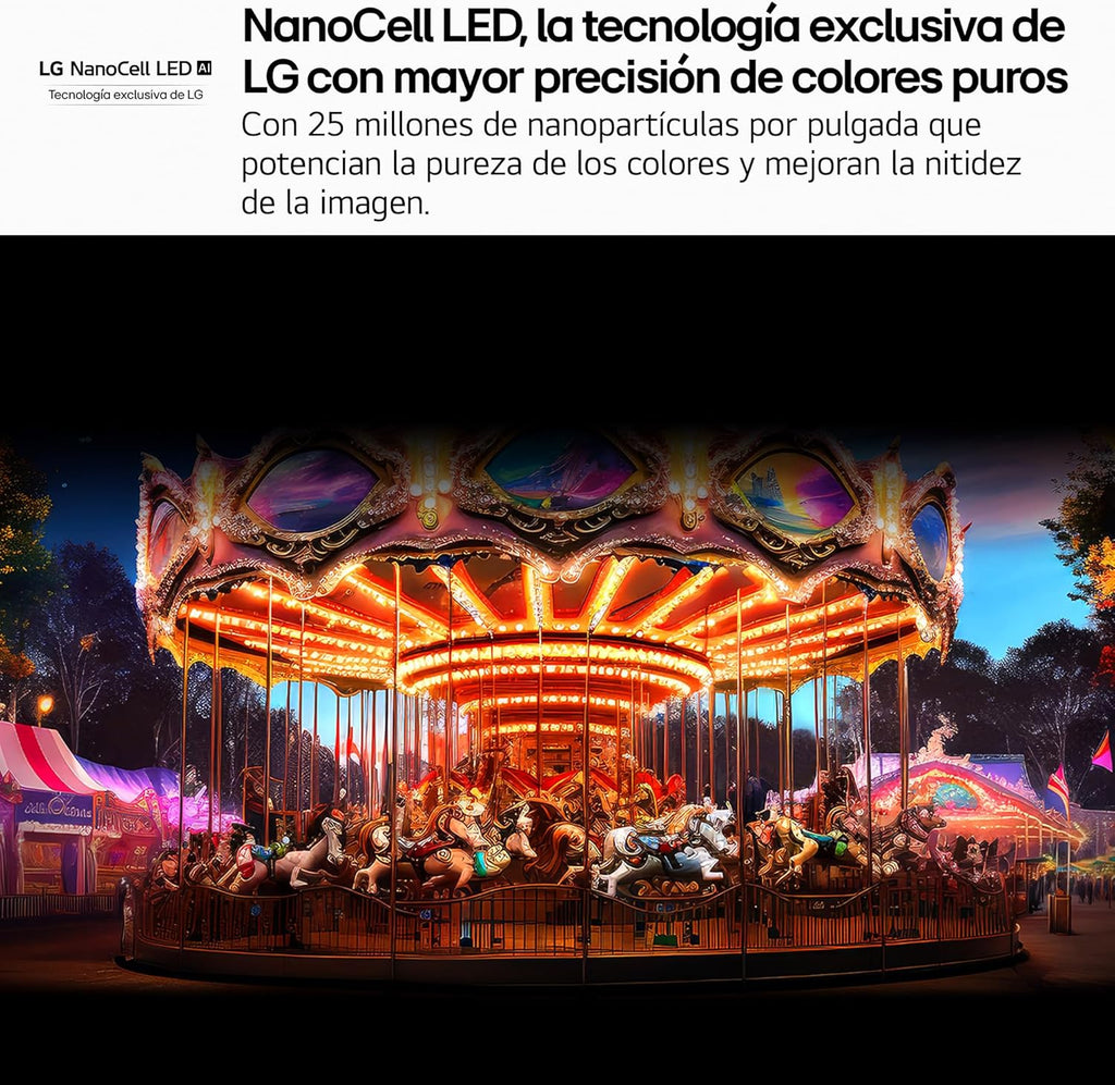 43NANO80A6B - TV 43", 4K NanoCell, Smart TV, LED IA, webOS 25, Processador Potente e Inteligente, Super Upscaling, Dolby Digital Plus, Alexa/Google Assistant, Preto