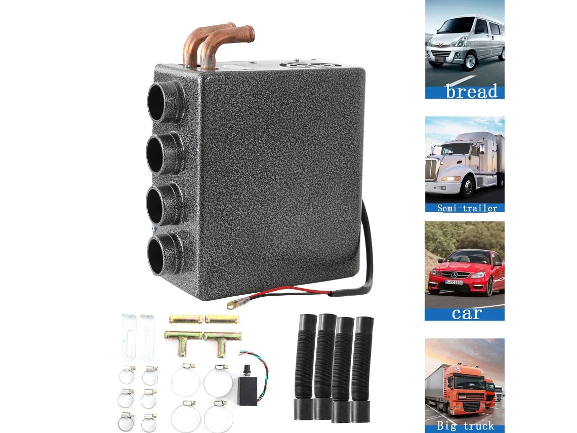 Aquecedor de Carro, 12V, 80W, Núcleo de Aquecimento de Cobre, Eficiente em Energia, Baixo Ruído OEM