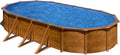 Piscina Elevada de Aço, Oval com Aspecto Madeira. Piscinas Desmontáveis para Jardim. 730 x 375 x 120 cm - Piscina Gre KIT730W Pacific.