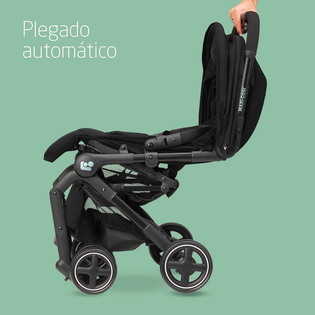 Maxi-Cosi Lara2, Carrinho de Bebê Leve, 0-4 anos, 0-22 kg, Carrinho de Bebê Compacto, 3 Posições de Reclínio, Reclínio Total, Fechamento Automático, Alça de Ombro, Essential Black