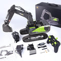 Escavadeira Brinquedo Grande 1:14, Escavadeira de Brinquedo 22 Canais com Funções Completas, Escavadeira de Controle Remoto RC +2 Baterias+3 Acessórios, Brinquedo de Pá RC, Brinquedo de Guindaste para Crianças de 4 6 8 10 14+ Anos