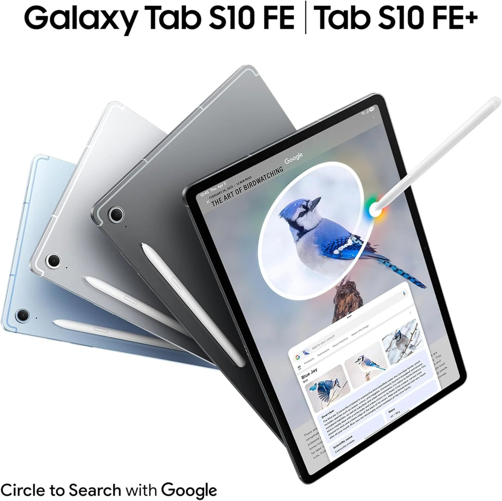 Galaxy Tab S10 FE 256GB, Tablet Android + S Pen, Galaxy AI, 8GB RAM, Tela de 10,9", Bateria de Longa Duração, Azul, Garantia do Fabricante 3 Anos + 1 Ano Extra