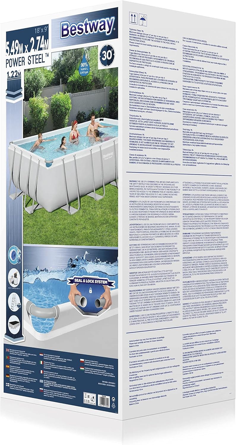 BESTWAY 56466 - Piscina Desmontável Tubular Power Steel 549x274x122 cm com Filtro de Areia de 5.678 litros/hora
