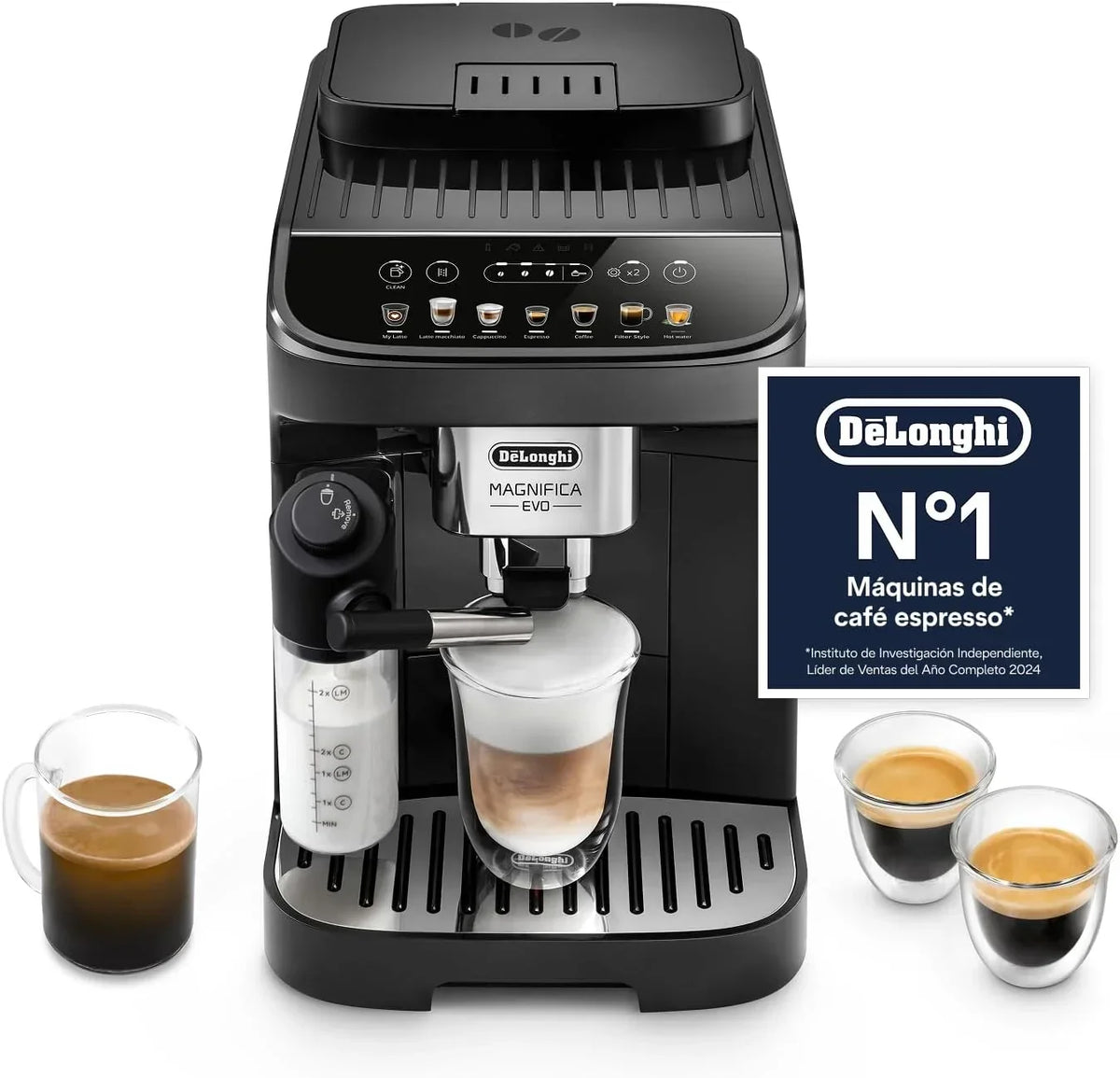 Máquina de Café Superautomática Magnifica Evo De'Longhi para Café e Cappuccino, ECAM292.81.B, LatteCrema, 7 Receitas, Preto