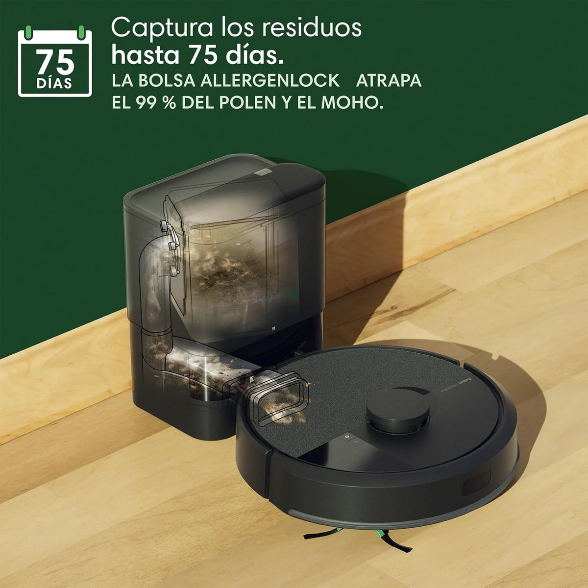 iRobot Roomba Combo j5+ com Base de Esvaziamento Automático com 75 dias de autonomia, Aspira e Esfrega, Clearview LiDAR, 7.000 Pa, 120 min de autonomia, SmartScrub, Evita Objetos, Recarrega e Continua, App, 3 Modos de Limpeza_N