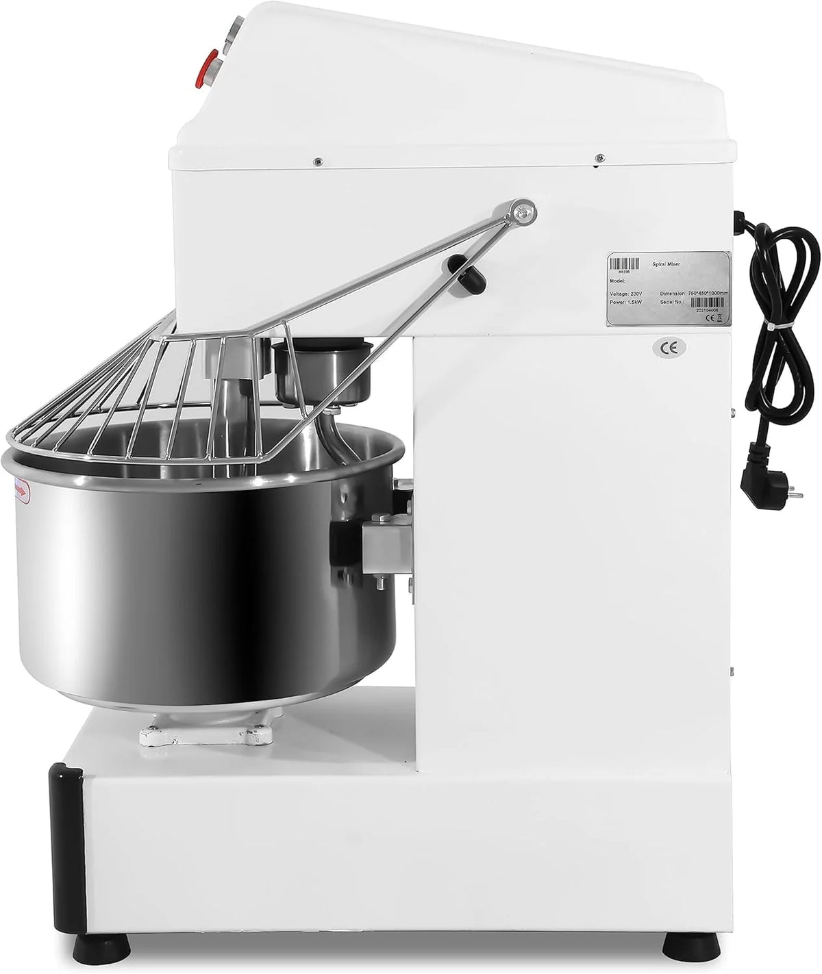 MBH - Amassadeira industrial de 20 litros para padaria, confeitaria e hotelaria. Amassadeira espiral profissional para fazer massa de pão e pizza.