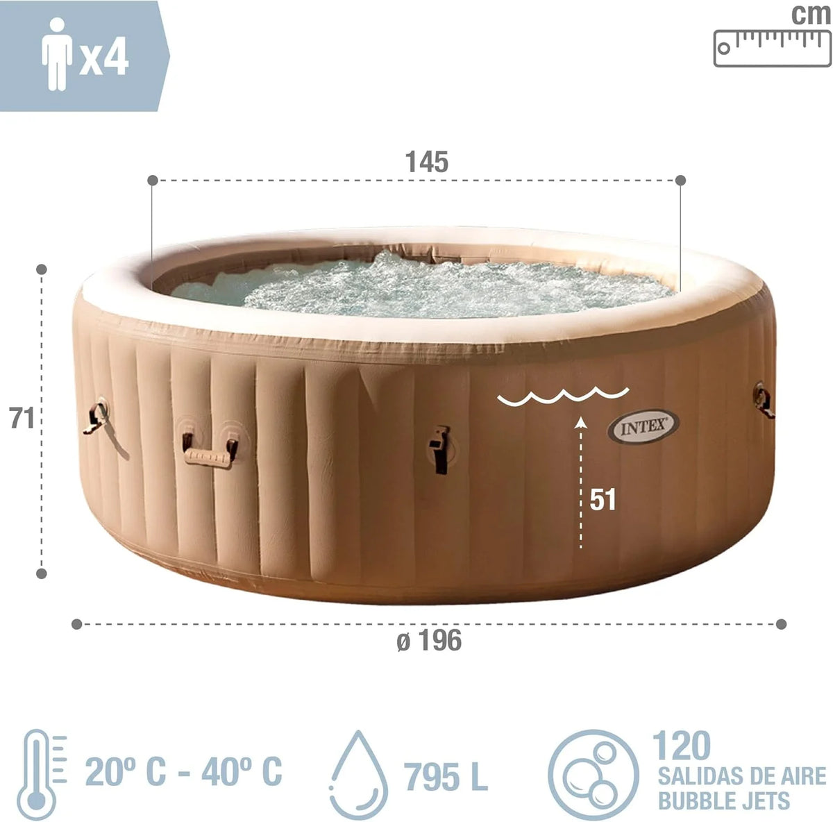 Intex 28426EX SPA Inflável, Bege, 4 Pessoas
