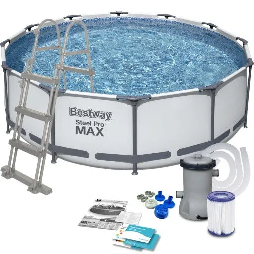PISCINA DE ESTRUTURA METÁLICA DE JARDIM COM BOMBA 305 X 76 CM CONJUNTO COMPLETO 18 EM 1 BESTWAY