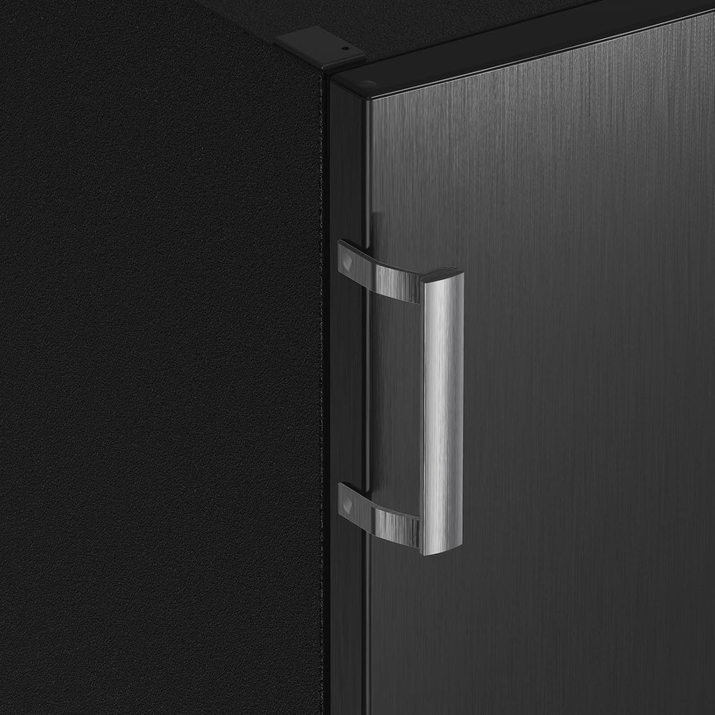 CHiQ Congelador Vertical No frost 166L, FSD166NE4E, Gavetas XL, Controle Eletrônico de Temperatura, Portas Reversíveis, Silencioso, Ice Box, Cor Inox Preto, Classe Energética E