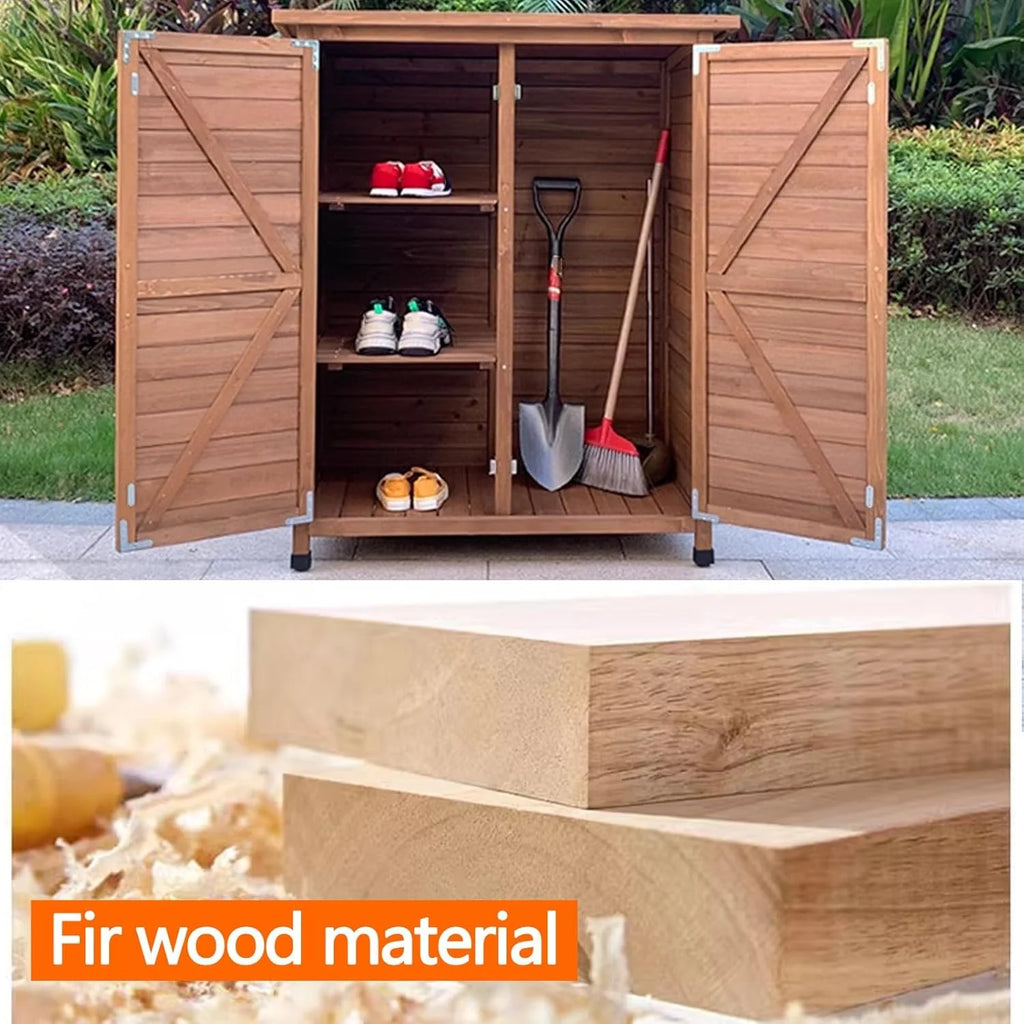 Armário de armazenamento para exteriores, design vertical à prova d'água com almofadas ajustáveis, fácil de montar para pátio, jardim e varanda