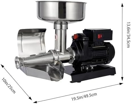 Máquina elétrica de moedor de tomate – Prensa de alimentos de aço inoxidável para molhos caseiros de tomate, morango e mirtilo