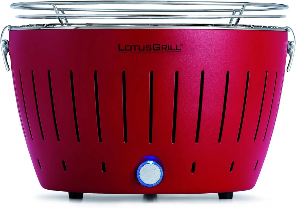 LotusGrill G-RO-34 - Churrasqueira de carvão sem fumaça 35 x 26 x 23.4, cor vermelha