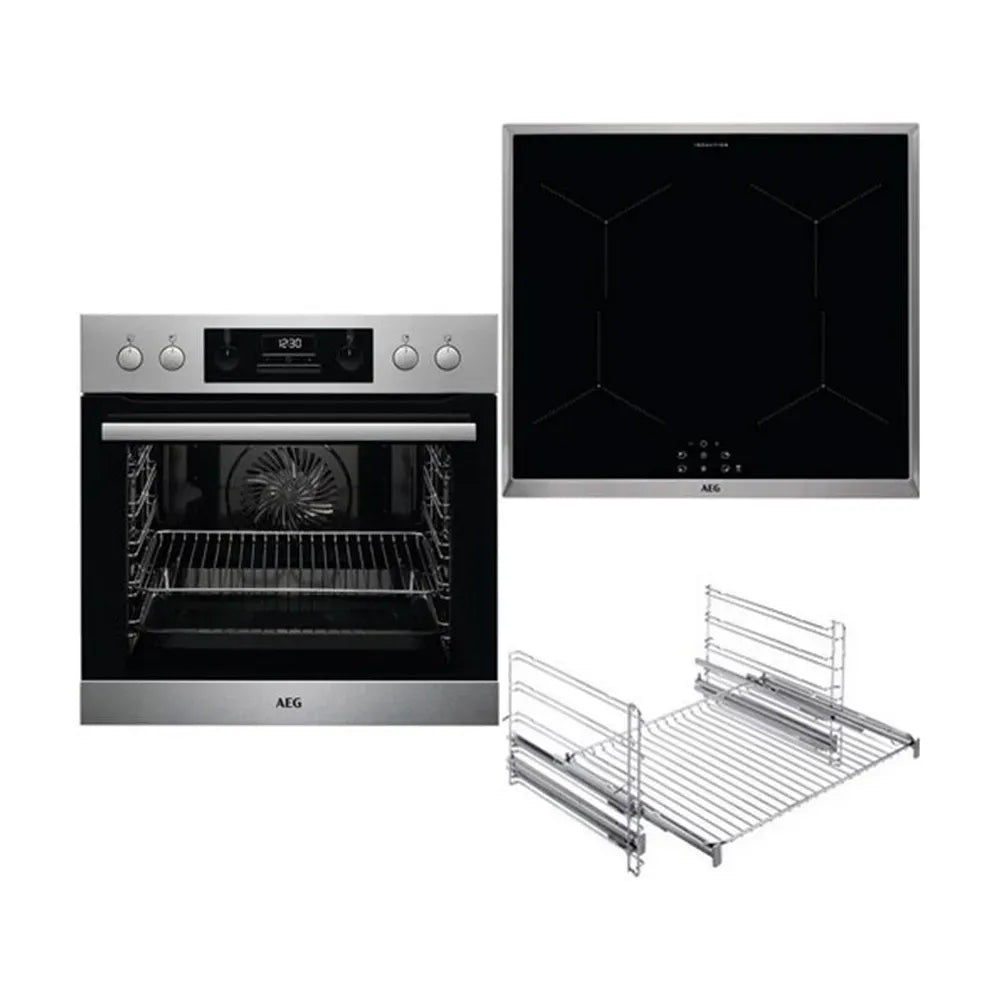 2026 Conjunto de forno elétrico de embutir AEG HC13M40I5R com placa de indução