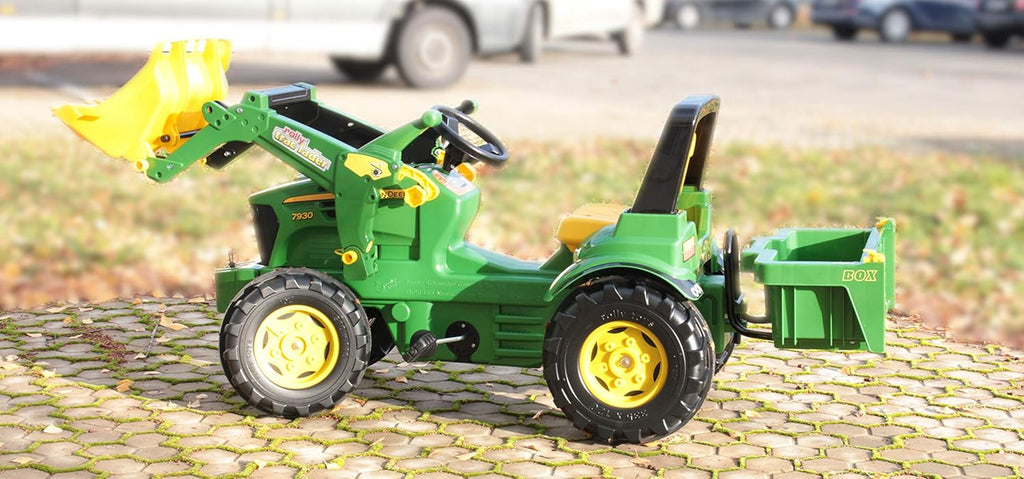 Rolly Toys 710379 John Deere 7930 - Trator a Pedal, 3-8 anos com Carregador Frontal, Compartimento de Transporte