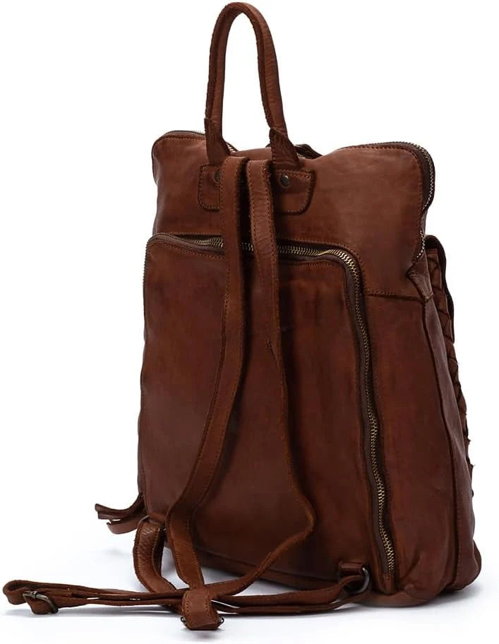 Pikolinos Mochilas em Couro FAURA para Mulheres Cor COGNAC