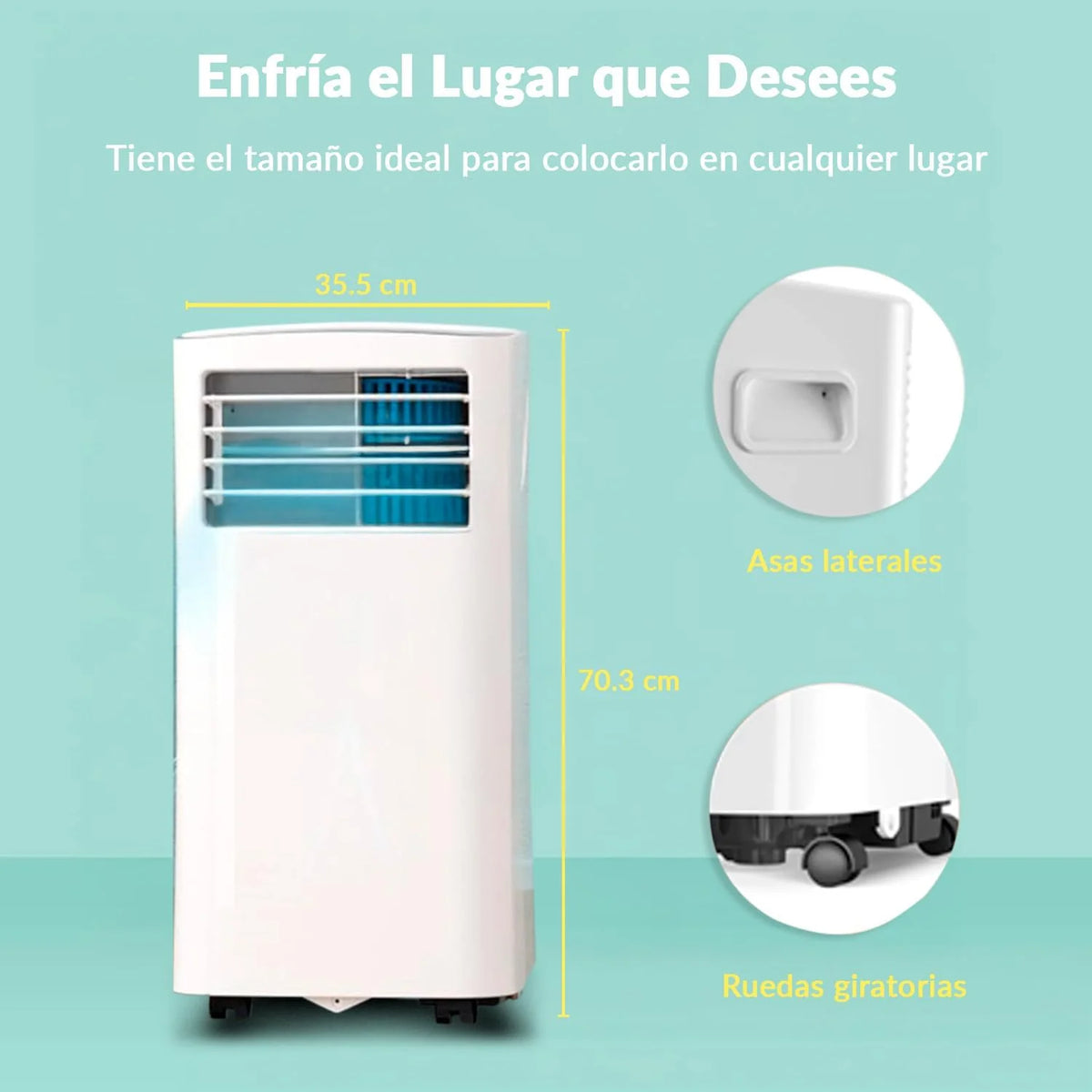 COMFEE Pingüino Ar Condicionado Portátil 8000 BTU / 2000 Frigorias – Climatizador sem unidade exterior – Resfriador Silencioso Baixo Consumo com Kit de Janela | 3x1 Refrigera, Ventila e Desumidifica