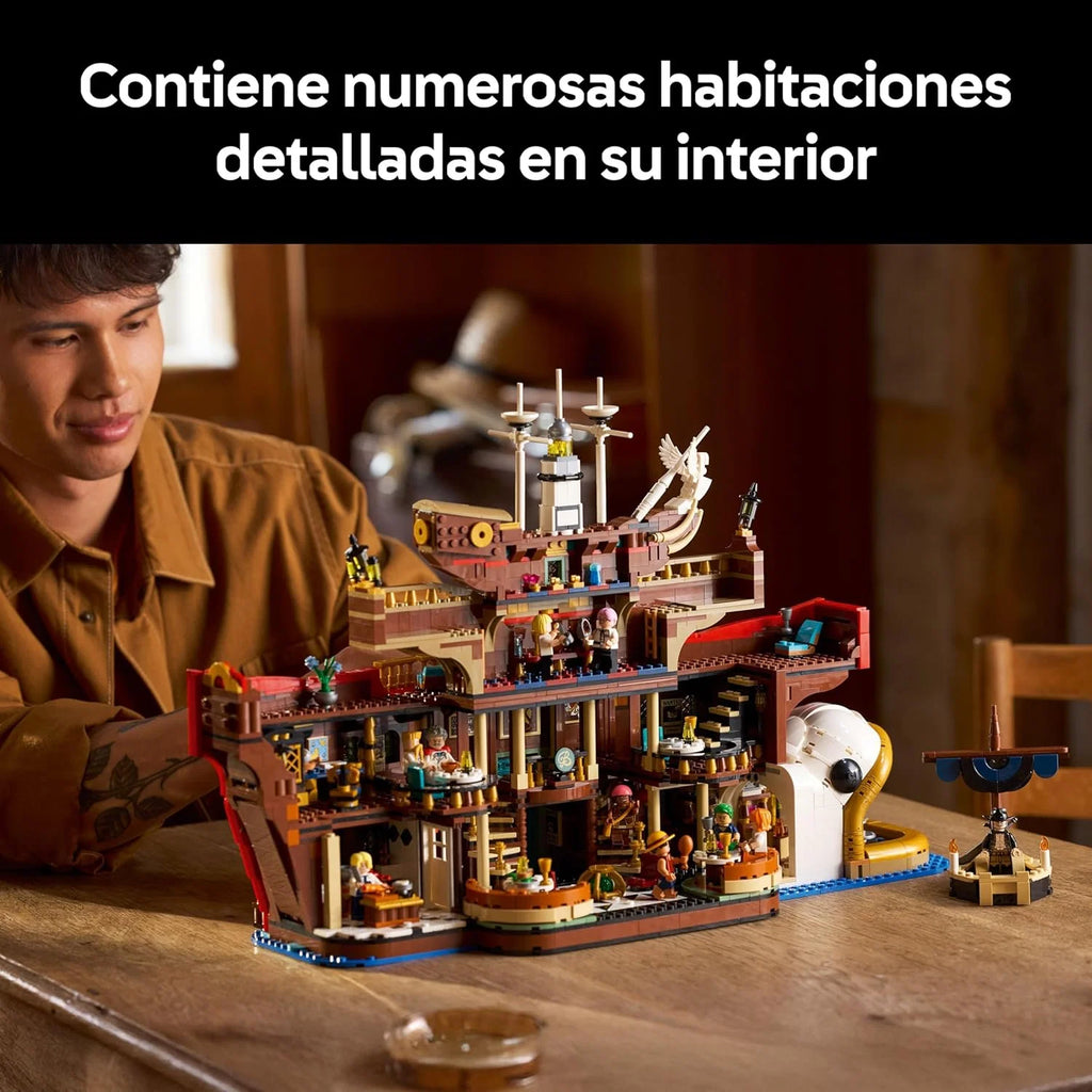 One Piece Restaurante Flutuante Baratie - Maquete de Navio para Adultos - Decoração de Anime com Interior Detalhado e 10 Minifiguras Incl. Luffy, Nami e Sanji - Presente para Fãs 75640