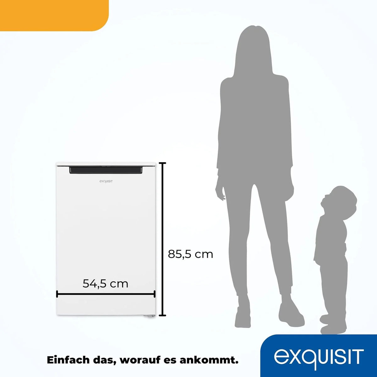 Congelador vertical Exquisit, 87L, 4 estrelas, classe D, cor branca, 3 gavetas, degelo manual, termostato ajustável, porta reversível, 40 dB, consumo 132 kWh/ano, 85,5x54,5x58 cm