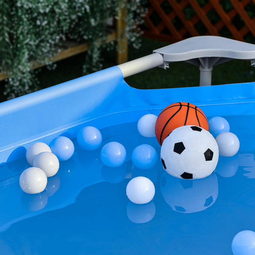 Outsunny Piscina Desmontável Tubular 252x152x65 cm com Bomba Filtrante de Cartucho 1200L/H Piscina Retangular Exterior para Adultos e Crianças 2163L Azul