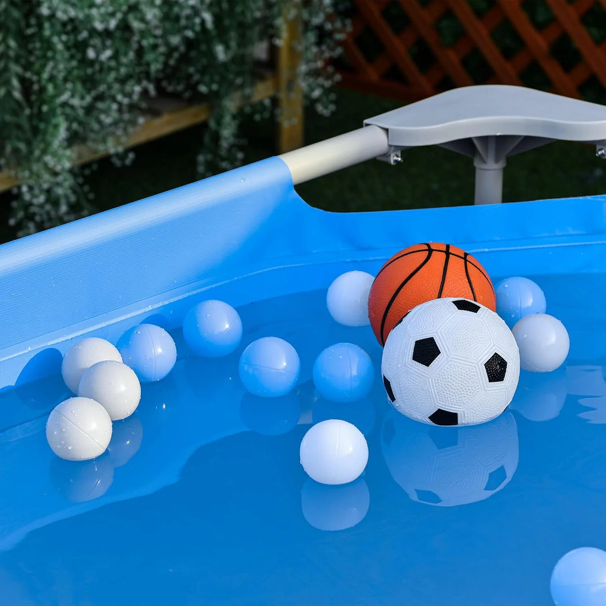 Outsunny Piscina Desmontável Tubular 252x152x65 cm com Bomba Filtrante de Cartucho 1200L/H Piscina Retangular Exterior para Adultos e Crianças 2163L Azul