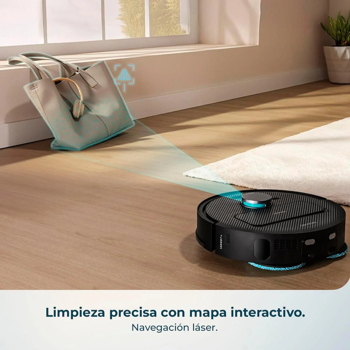 Cecotec Robô Aspirador e Passa Pano com Base de Esvaziamento Automático e App Conga X50 X-Treme. Navegação a Laser, Mapeamento Interativo, 15000Pa, Autonomia 240mins, Panos Eleváveis, Base com 3 Depósitos