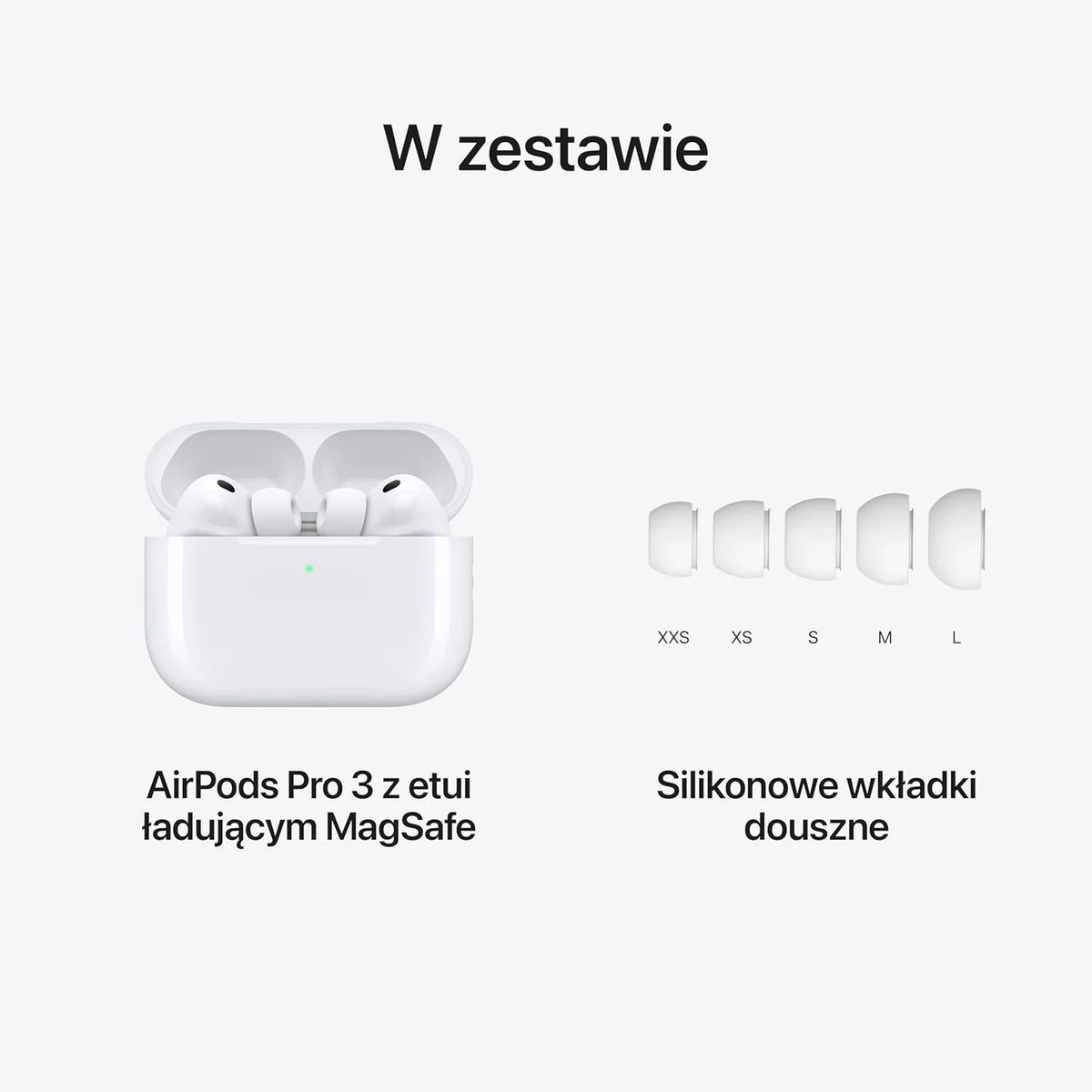 Apple AirPods Pro 3 Fones de ouvido sem fio, cancelamento de ruído ativo, monitoramento de frequência cardíaca, função de aparelho auditivo, Bluetooth, áudio espacial, Hi-Fi, carregamento USB-C