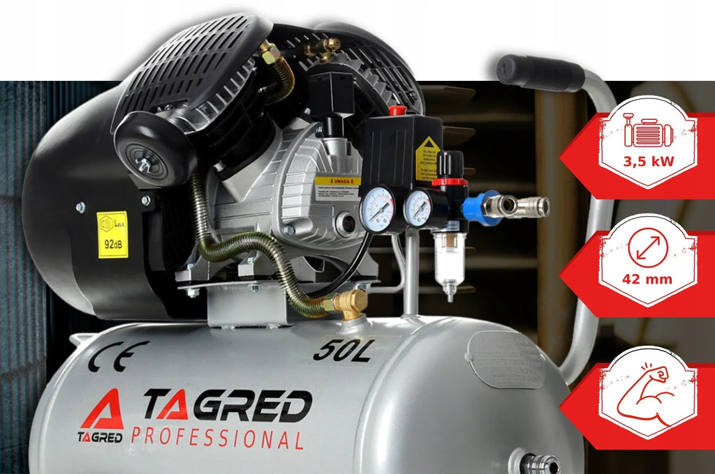 COMPRESSOR DE AR TAGRED 50L V2 SEPARADOR KIT + Óleo ALTA QUALIDADE