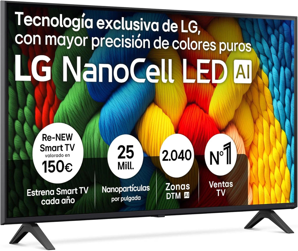 43NANO80A6B - TV 43", 4K NanoCell, Smart TV, LED IA, webOS 25, Processador Potente e Inteligente, Super Upscaling, Dolby Digital Plus, Alexa/Google Assistant, Preto