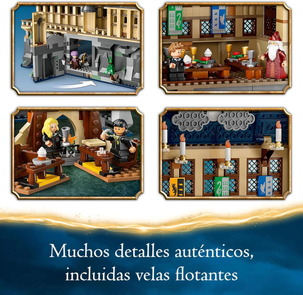 Harry Potter Castelo de Hogwarts: Grande Salão da Escola de Magia de Brinquedo, 11 Minifiguras Incluindo Hermione Granger e Ron Weasley, Presente para Meninos e Meninas a partir de 10 Anos 76435