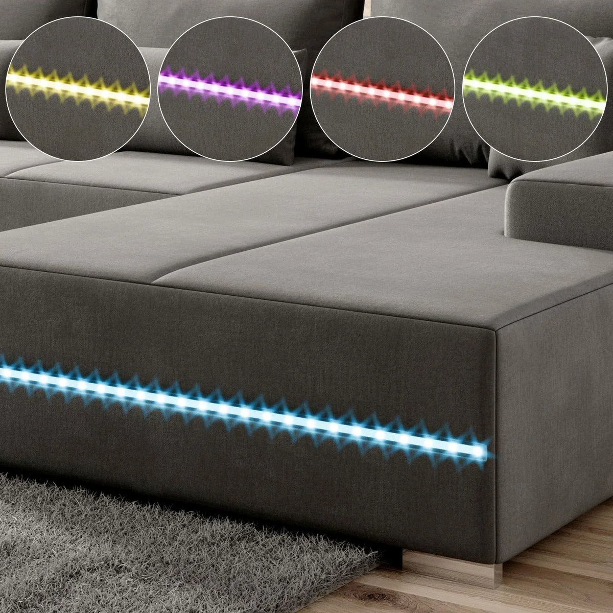 Sofá de Canto Malbun 2025 com Iluminação LED
