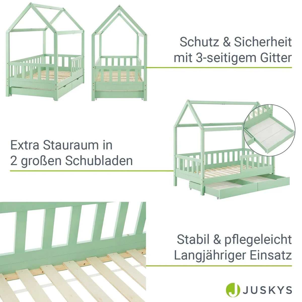 2026 Cama infantil Marli 90 x 200 cm com gavetas de armazenamento