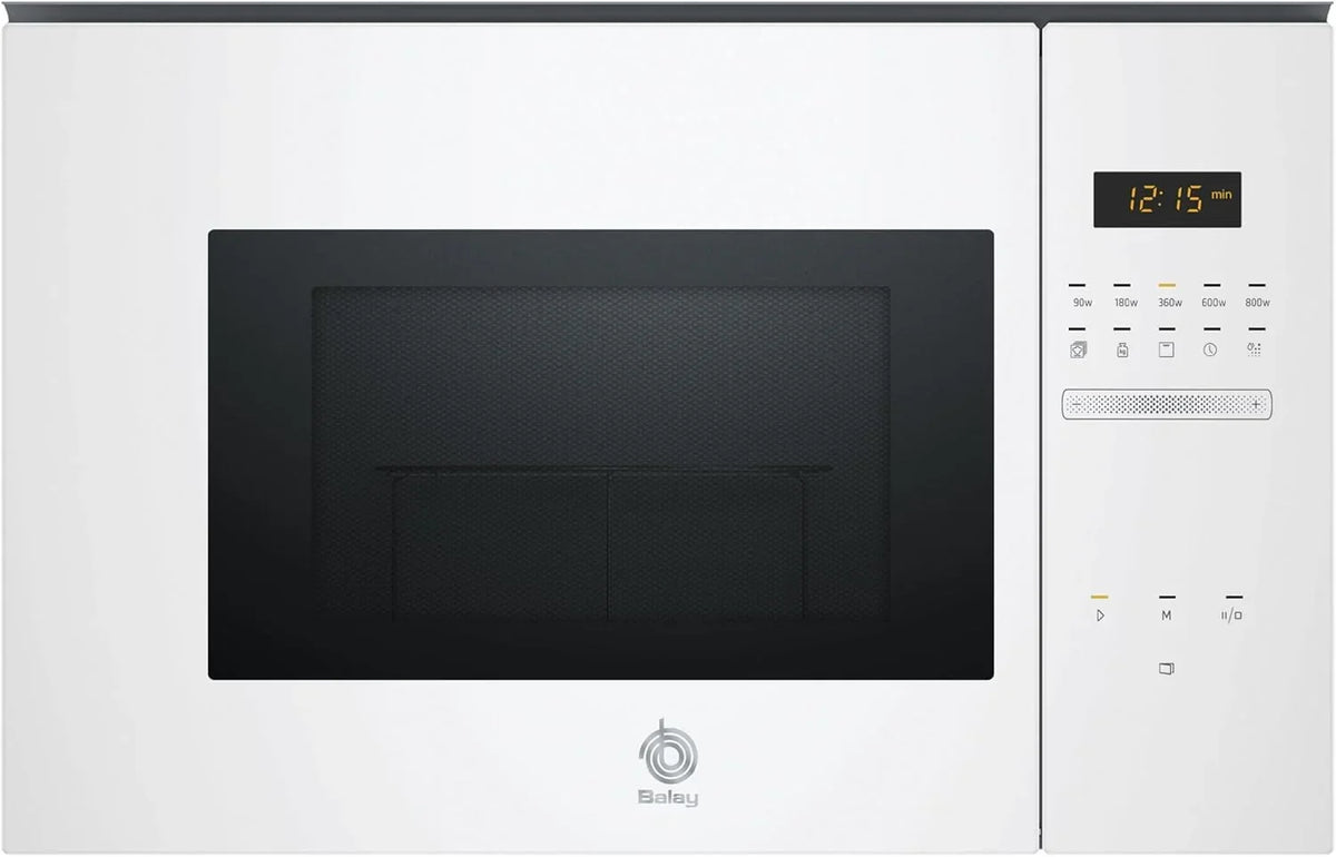 Balay 3CG5172N2 - Micro-ondas Eletrônico, Embutir sem Moldura, 38 cm, 20 l, 5 Funções, Aqualisis, Abertura Lateral Esquerda, 8 Receitas, Prato Giratório 25,4 cm, Com Grill, Vidro Preto