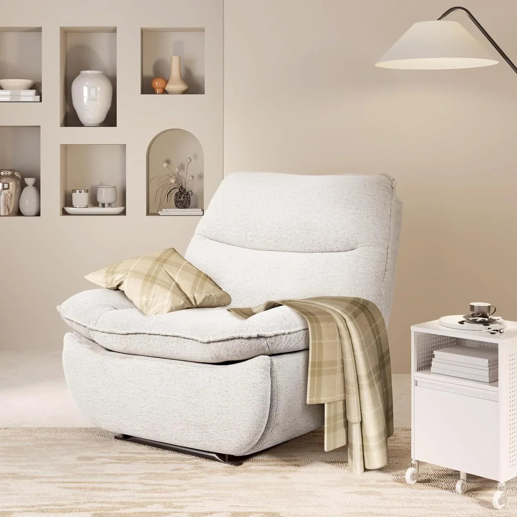 FLEXISPOT XC6 Poltrona Relax, Sofá Giratório com Função Balanço, Poltrona de TV com Encosto Ajustável, Poltrona Reclinável para Quarto, Sala de Estar e Home Theater (Beige)