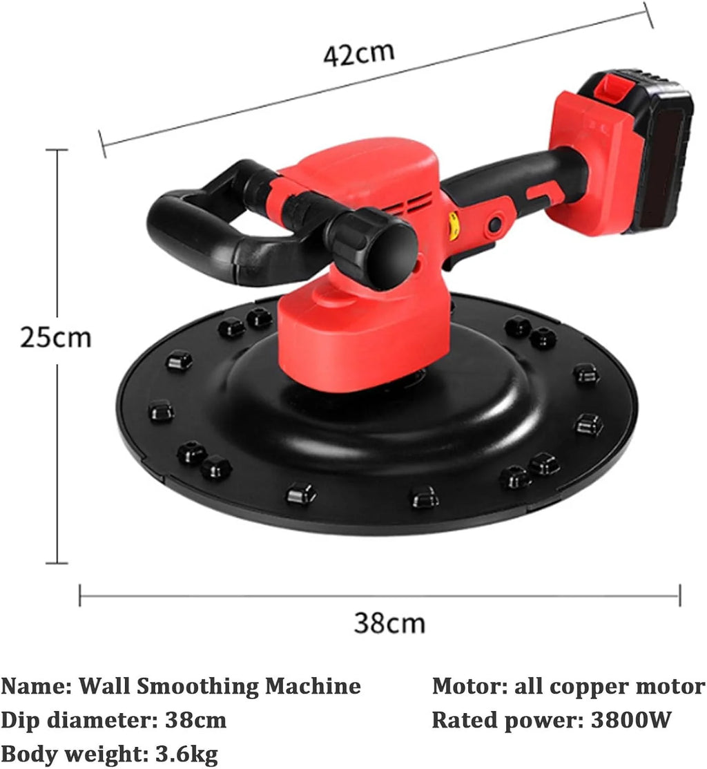 Desempenadeira de Concreto com Velocidade Ajustável - Misturador Elétrico para Gesso, Argamassa, Cimento e Massa Corrida, Polidor de Parede - Bateria de Lítio - 80-200 RPM