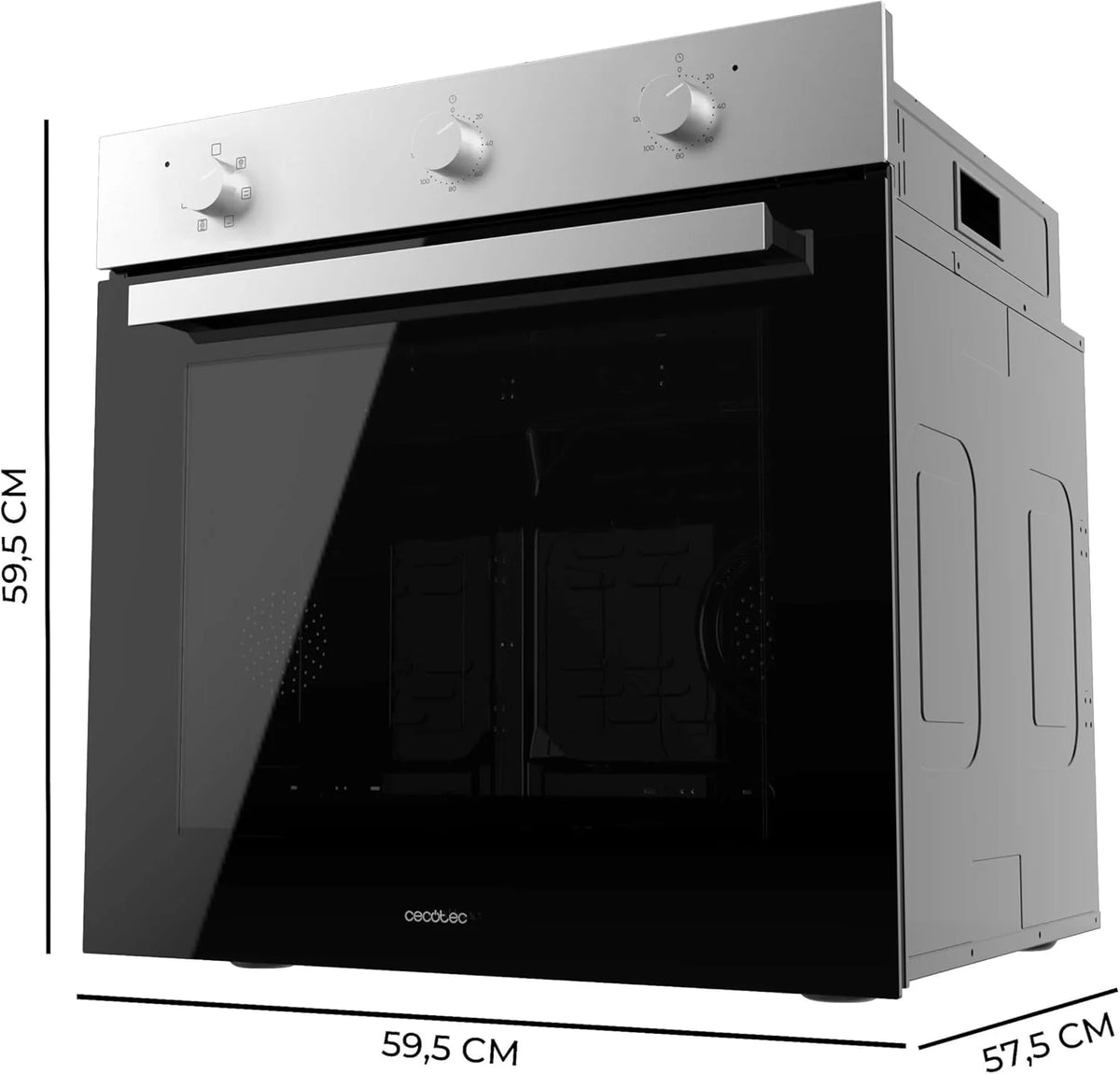 Forno Multifuncional de Encastre Cecotec 70L Bolero Hexa M236000 Inox Time. 2800W, 6 Funções, Temporizador, Base a Vapor XXL, Assistência a Vapor, Limpeza a Vapor Fácil, Ventoinha de Arrefecimento, Modo Descongelar, Eco, Convecção