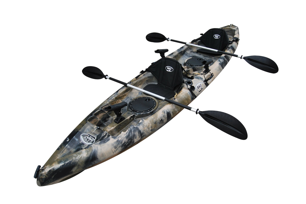 Caiaque de Pesca Duplo BKC TK181 2026 de 3,9 m para 2 Pessoas com Assentos Acolchoados e Remos