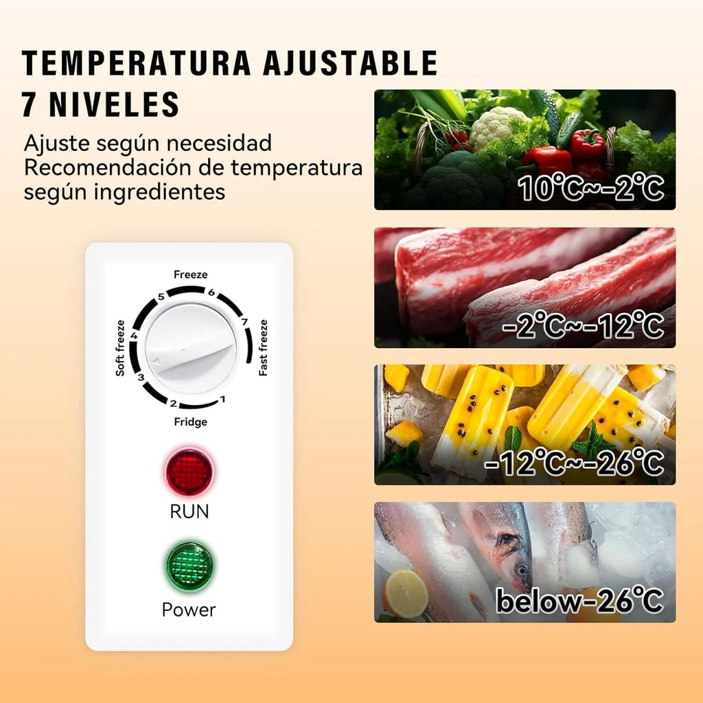 VOK Freezer Horizontal 194 L Largura 81,8 cm - Função Dupla, Congelamento Rápido, Luz LED, Trava de Segurança, Autonomia de 23 h, Branco