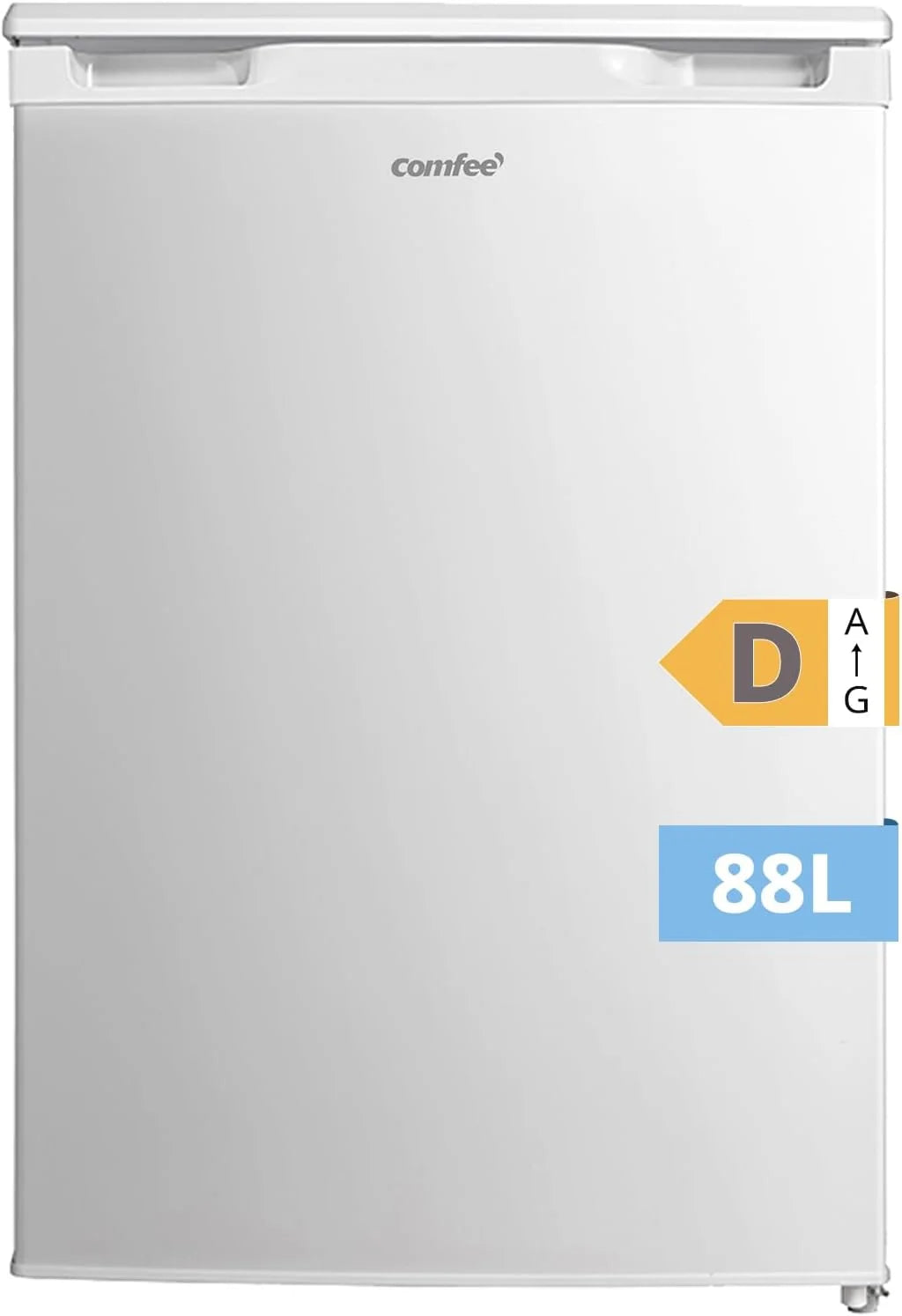 COMFEE' RCU83WH3EU(E) Freezer Vertical de Livre Instalação 88 Litros, 3 Gavetas, Freezer de Grande Capacidade, Termostato Ajustável, Porta Reversível, Branco