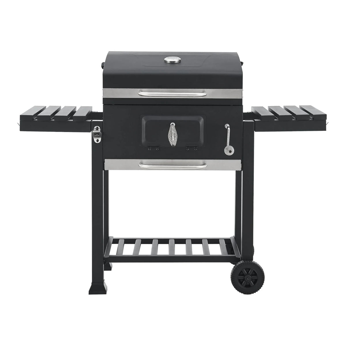 Churrasqueira a Carvão Arnad com 2 Prateleiras Aço 105x135x48cm - Preto [casa.pro]