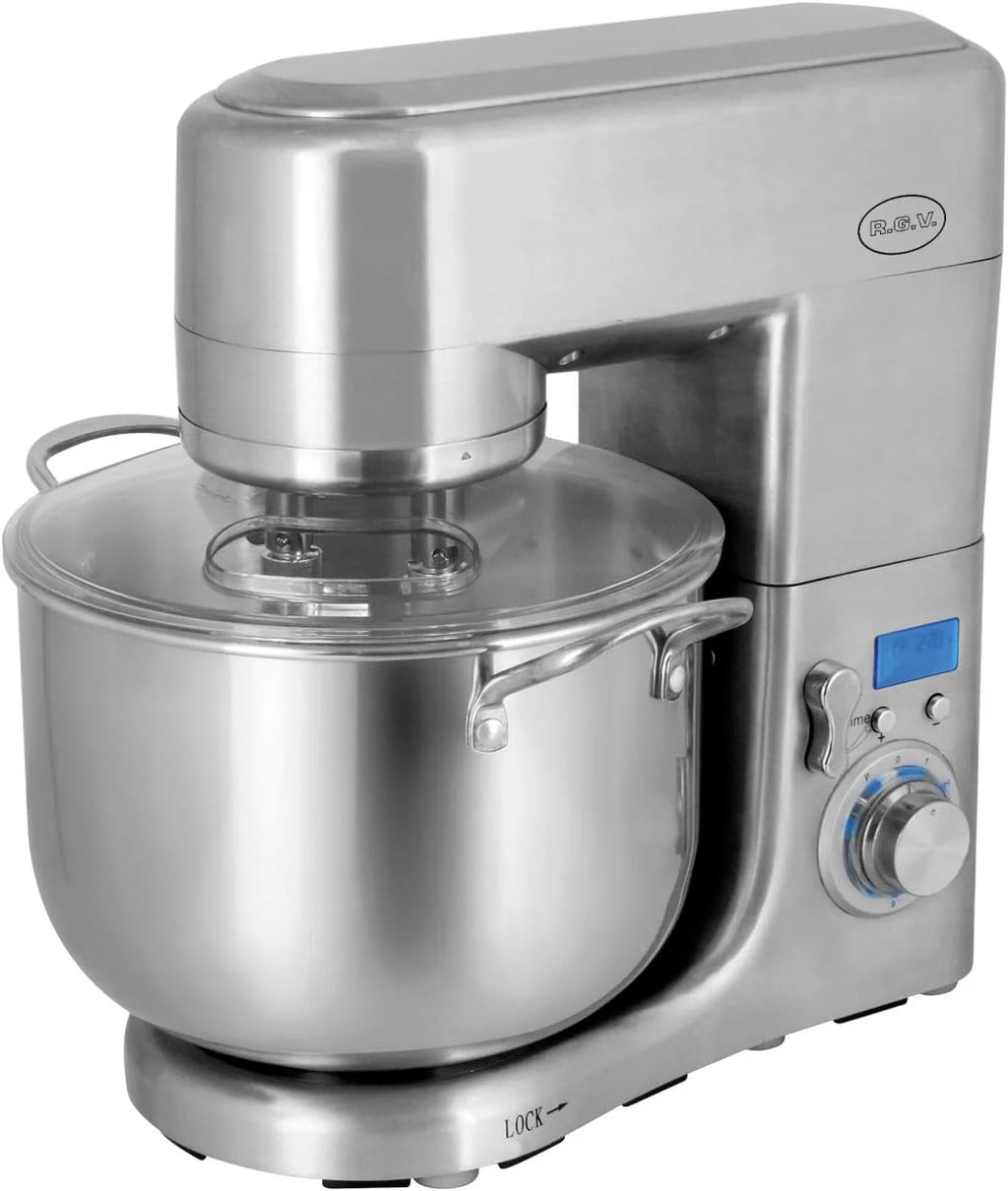 Batedeira Planetária RGV Pastaprof PL10S, 10 L, 2 ganchos, 1500 W, 6 velocidades, cor prata, W