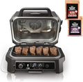2026 Grelhador e defumador externo Ninja Woodfire Pro XL, termômetro, grelhador principal 4 em 1, churrasqueira defumadora, fritadeira de ar externa, forno, portátil, grelhador elétrico, cinza escuro, modelo OG850