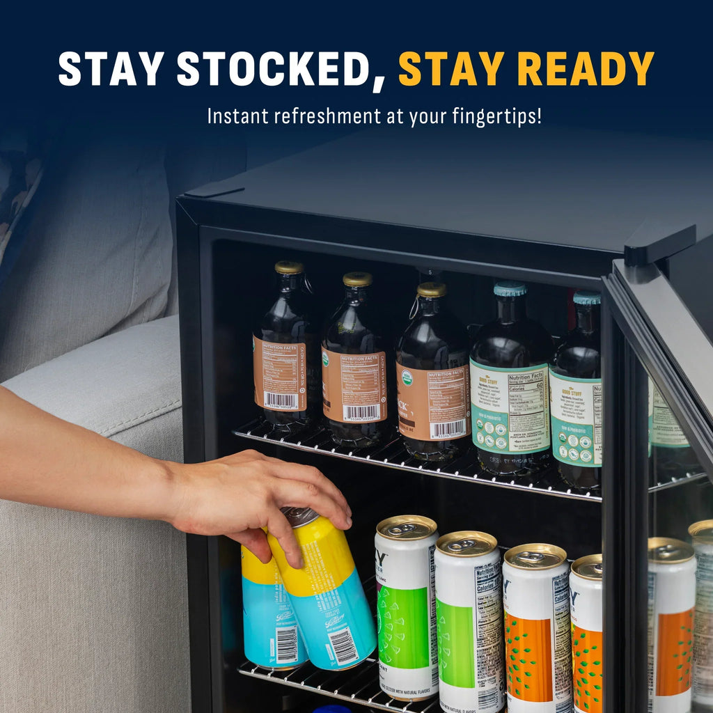 Refrigerador de Bebidas Independente de Aço Inoxidável Newair® 2026 – 126 Latas – 48cm
