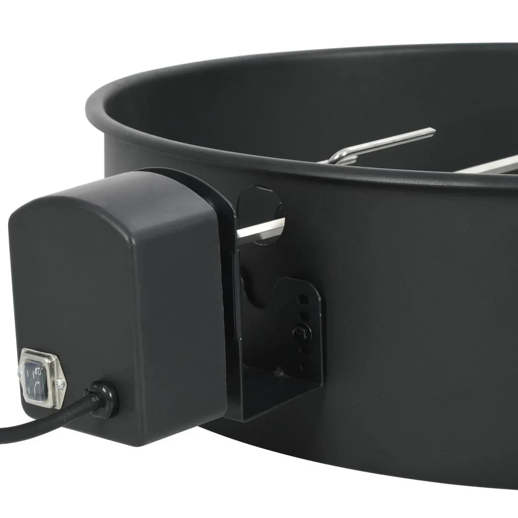 Kit Anel de Churrasqueira Rotativa Preto 57 cm Vidaxl