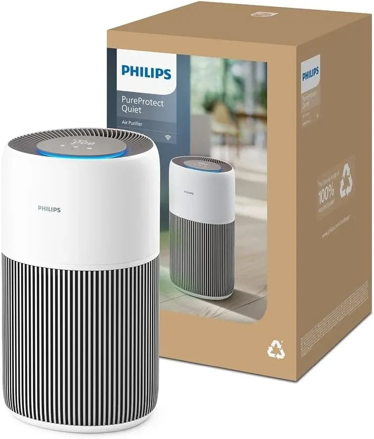 Purificador de Ar Philips Série 2200, Filtro HEPA NanoProtect + Carvão Ativado, CADR 400m³/h para 104m², Alergia, Ultra Silencioso, Filtro Inteligente e Duradouro (AC2210/10)