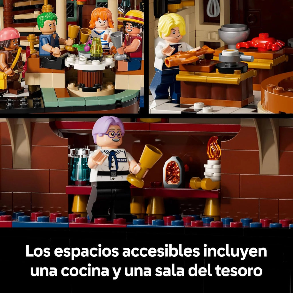 One Piece Restaurante Flutuante Baratie - Maquete de Navio para Adultos - Decoração de Anime com Interior Detalhado e 10 Minifiguras Incl. Luffy, Nami e Sanji - Presente para Fãs 75640
